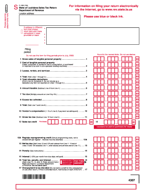 Louisiana Sales Tax Return
