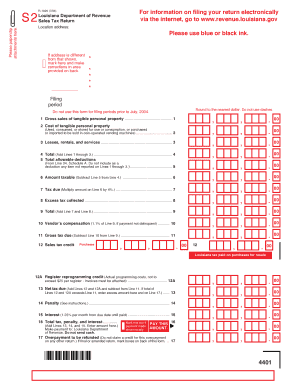 Louisiana Sales Tax Return