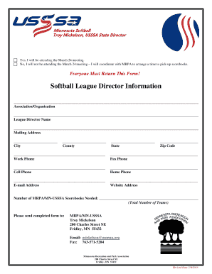 DESCRIPTION PAGE S League Director Meeting Flier