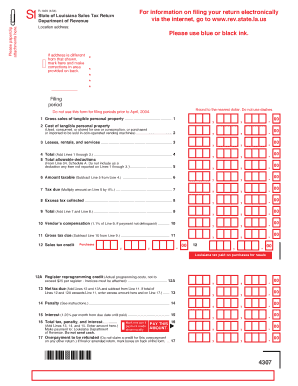 Louisiana Sales Tax Return