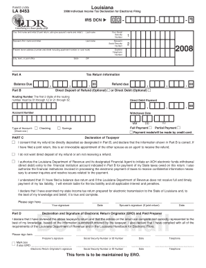 Louisiana Individual Income Tax Declaration