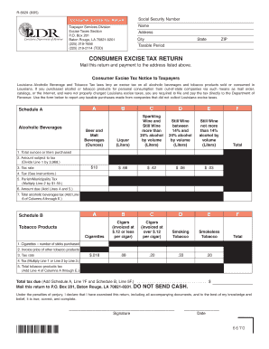 Louisiana Consumer Excise Tax Return