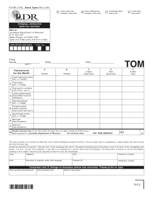 Louisiana Monthly Return for Fuel Dealers