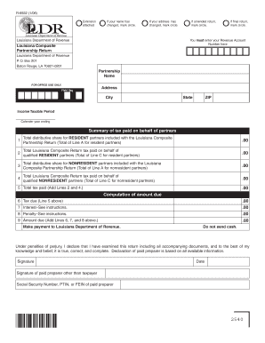Louisiana Partnership Return R-6922