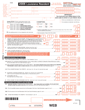 Louisiana IT-540 2006 Resident Income Tax Form