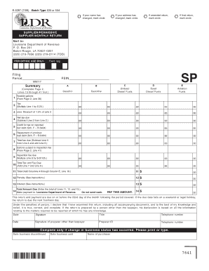 Louisiana Supplier Monthly Return