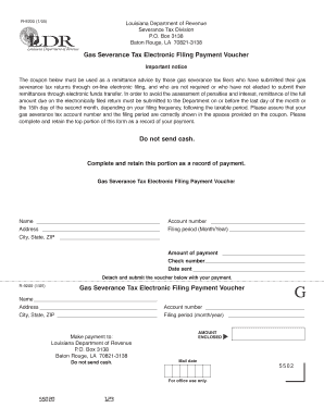 Louisiana Gas Severance Tax Payment Voucher