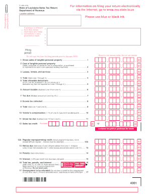 Louisiana Sales Tax Return