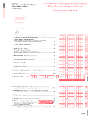 Louisiana Sales Tax Return