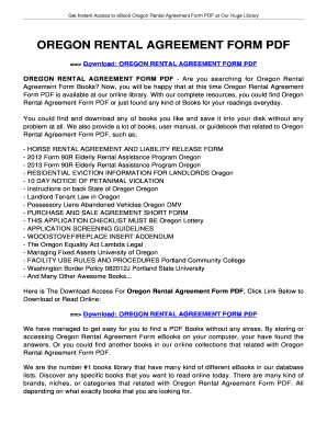Fillable Online Oregon rental agreement form pdf - tolianbiz Home Fax ...