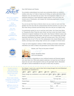 Zola Levitt Ministries Donation Letter