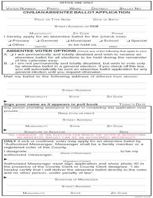 New Jersey Civilian Absentee Ballot Application