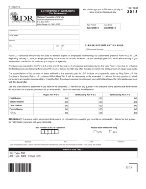 Louisiana Form L-3 Transmittal of Withholding