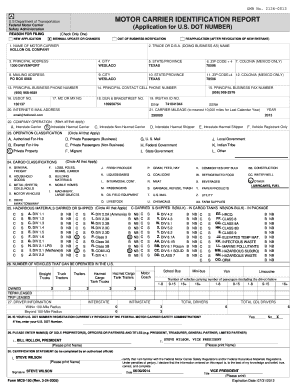 Motor Carrier Identification Report