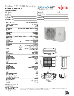 Fujitsu General America HVAC Submittal Form