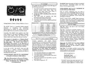 BASIC Fund Scholarship Application