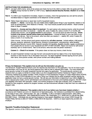 Multi-Child Free and Reduced-Price School Meals Application