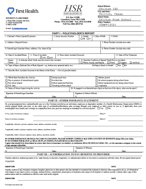 Student Accident Claim Form