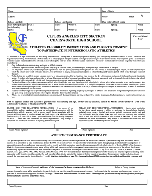 CIF LOS ANGELES CITY SECTION CHATSWORTH HIGH SCHOOL