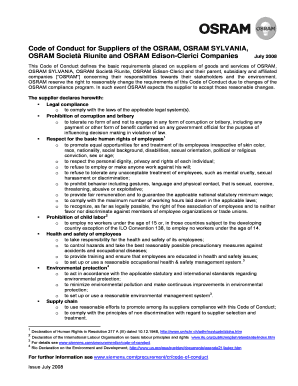 Code of Conduct - Osram Sylvania