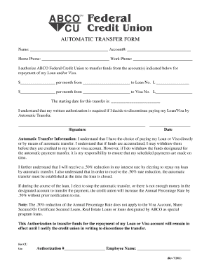 Automatic Transfer Form