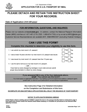 US Passport Renewal by Mail Form DS-82