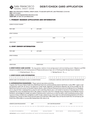 Debit Check Card Application