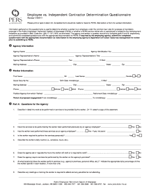 Employee vs. Independent Contractor Determination Questionnaire