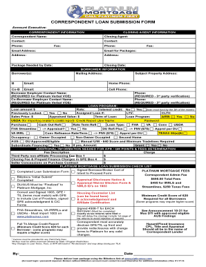 Correspondent Loan Submission Form