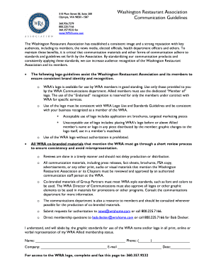 Washington Restaurant Association Communication Guidelines