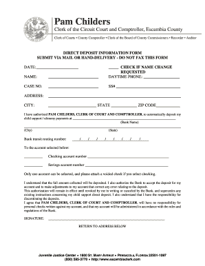 Direct Deposit Information Form