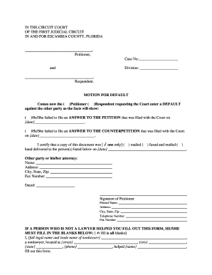 Motion for Default