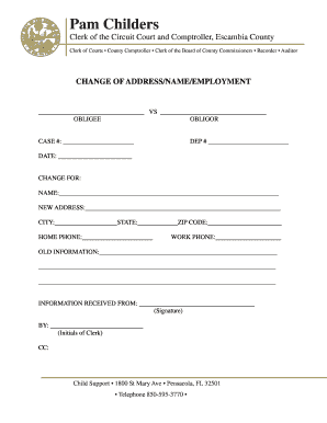 Change of Address/Name/Employment Form