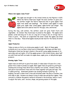 Apples Reading Passage and Quiz