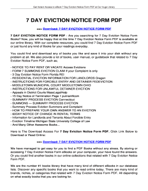 7 Day Eviction Notice Fill Online Printable Fillable Blank Pdffiller