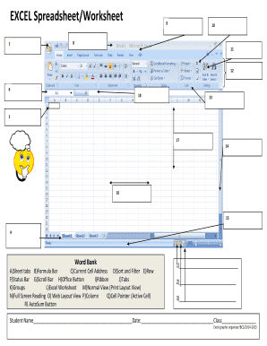 Excel Worksheet Vocabulary Worksheet