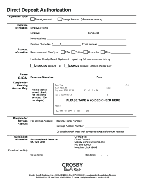 Direct Deposit Authorization Form