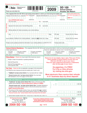 Ohio School District Income Tax Return