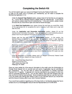 Allegent Community Federal Credit Union Membership Application