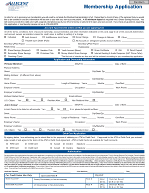 Credit Union Membership Application