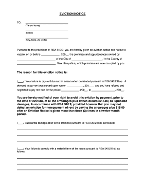 New Hampshire Eviction Notice