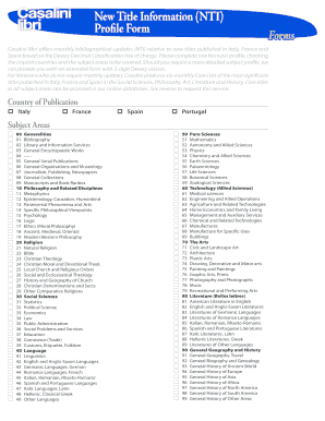 New Title Information NTI Profile Form Forms - casalini