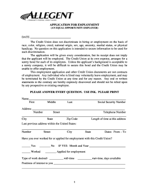 Employment Application Form