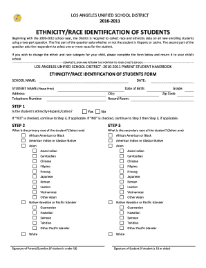 Ethnicity and Race Identification Form