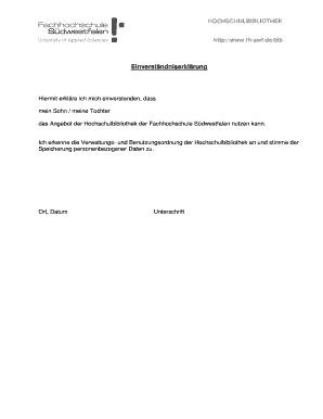 Einverständniserklärung