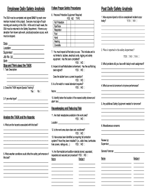 Daily Safety Analysis Form