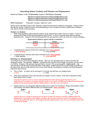 Describing Motion Worksheet Answer Key - Fill Online, Printable, Fillable,  Blank | pdfFiller