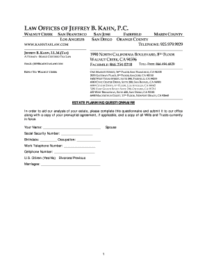 Estate Planning Questionnaire