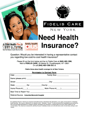 Fidelis Care Health Insurance Permission Form