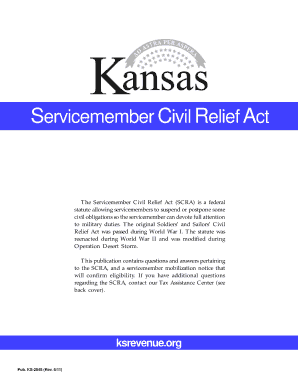 Servicemember Civil Relief Act Form KS-2848